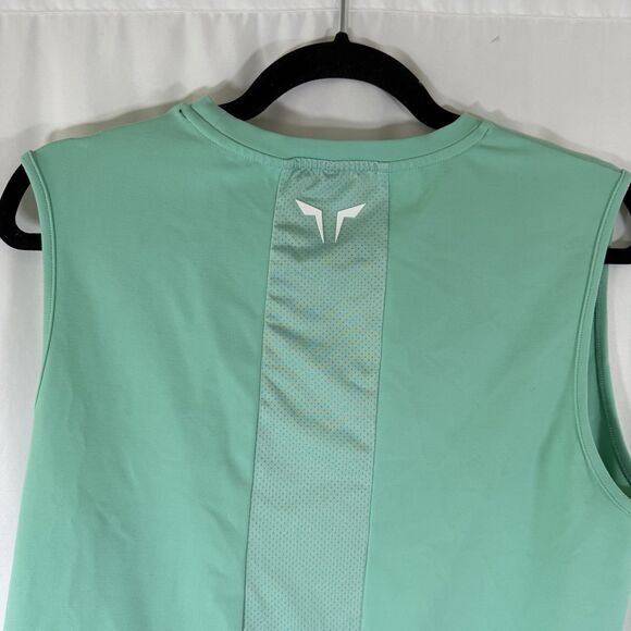 Squat Wolf Tank Top Women's Medium Teal Breathable Crew Neck Stretch Nylon - Picture 8 of 8